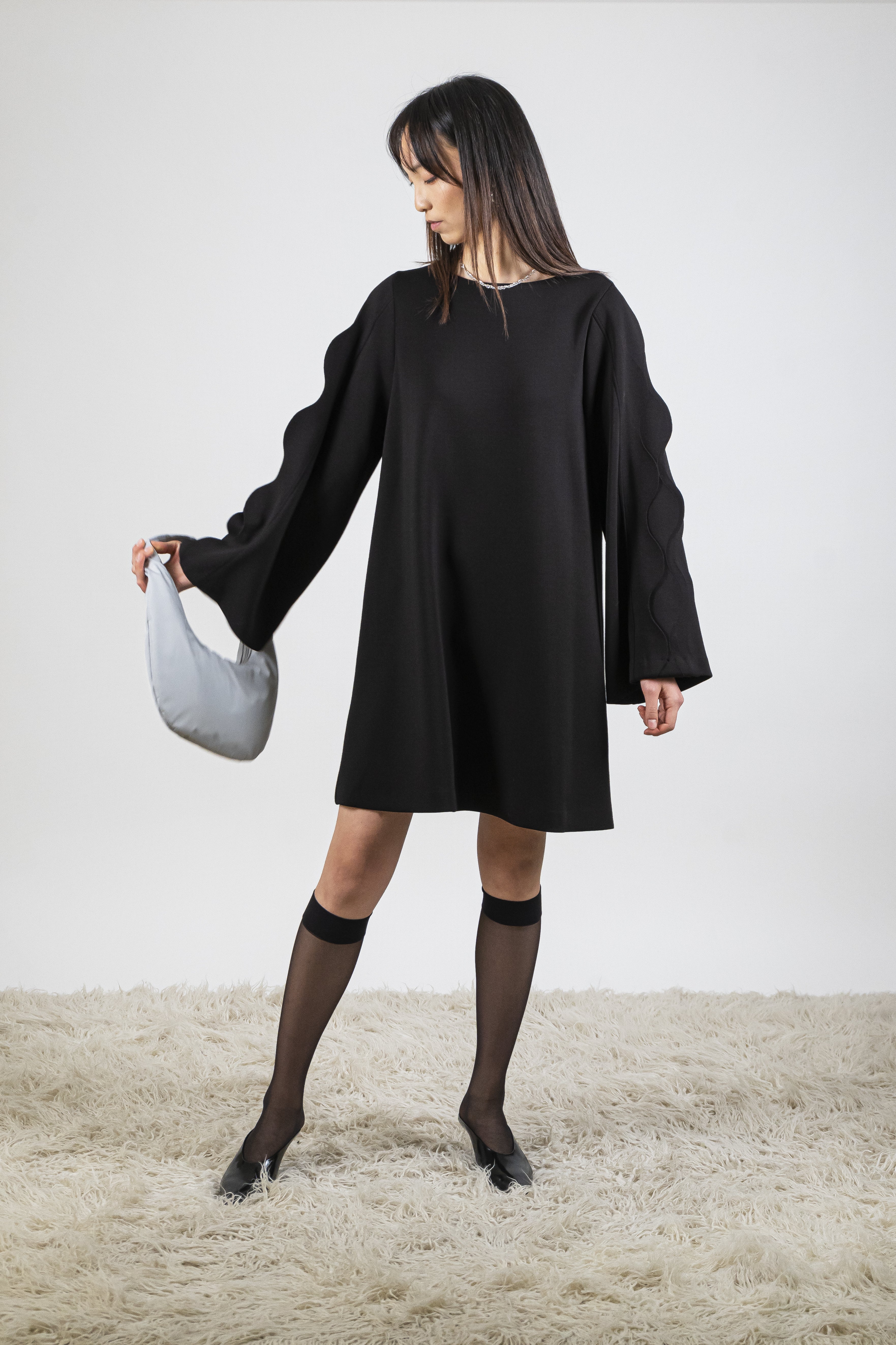 Abito midi con motivo onde