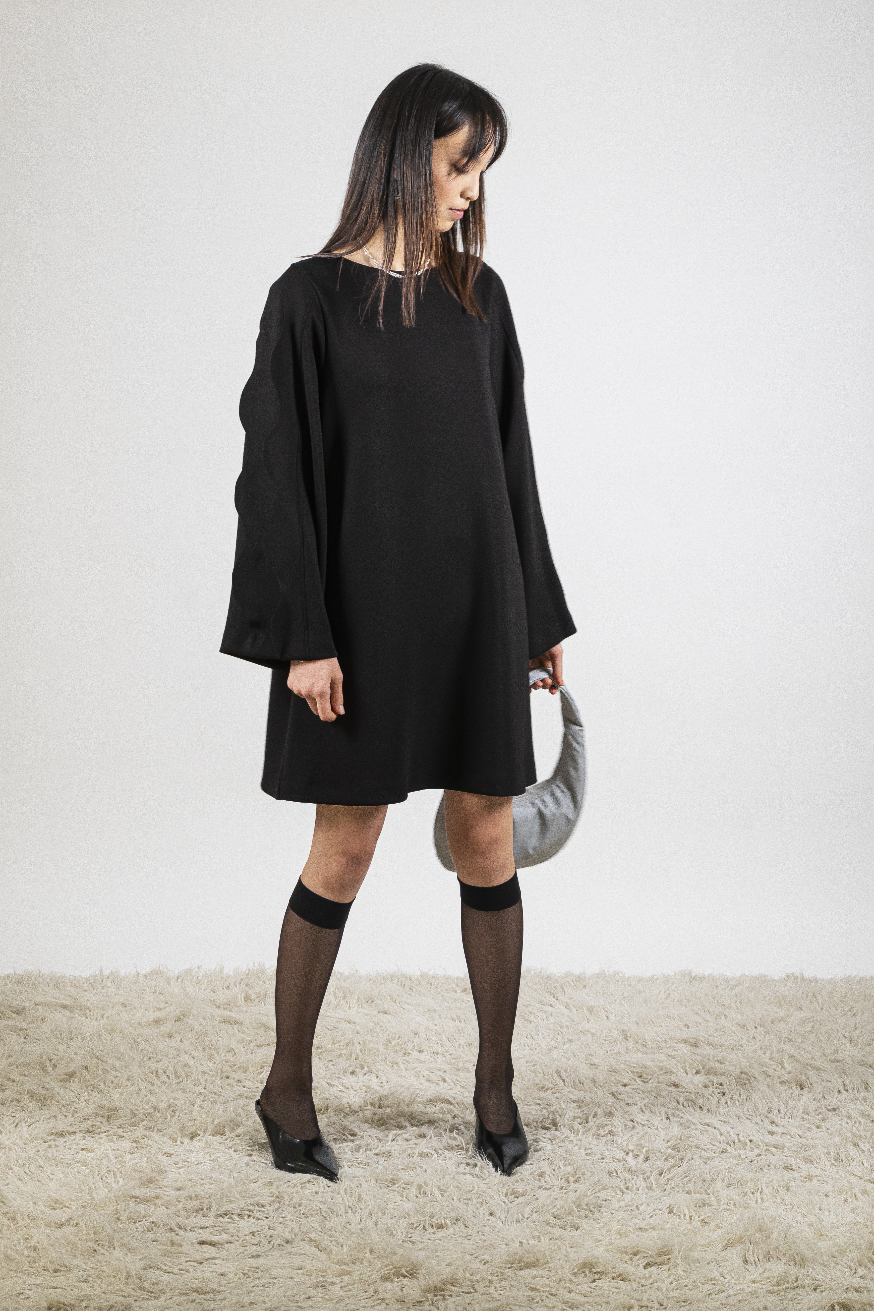 Abito midi con motivo onde