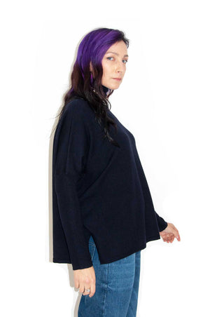 Maglia spacchi navy