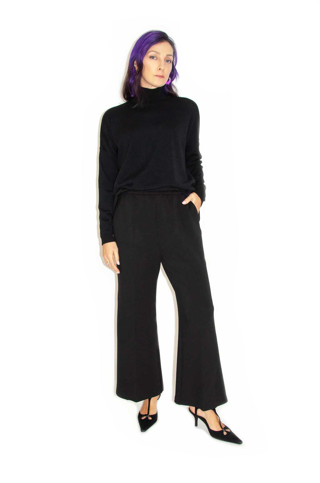 Pantalone flare nero