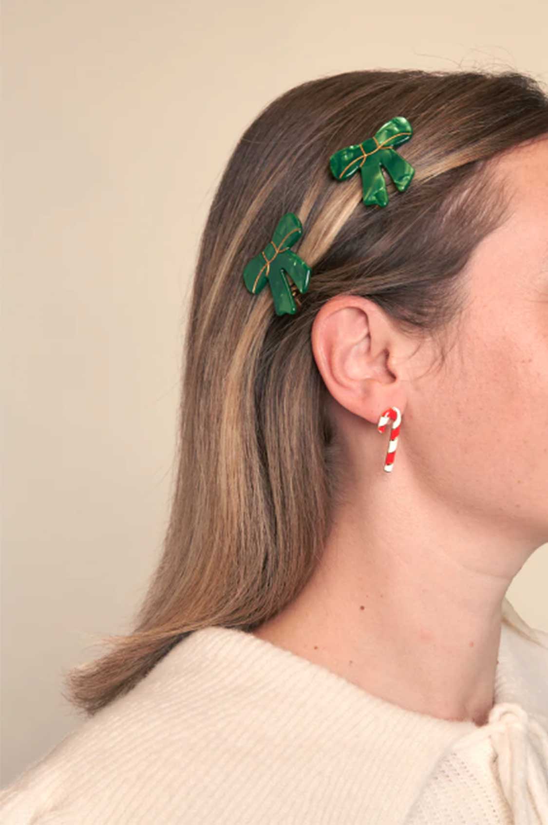 Molletta fiocco verde