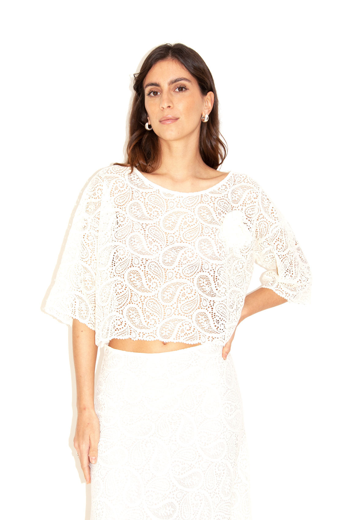 Blusa pizzo burro